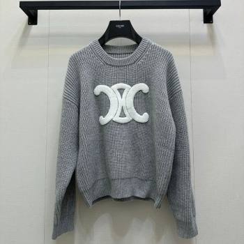 Celine Wool Sweater Grey 2025 CE101501 (QI-251015007)