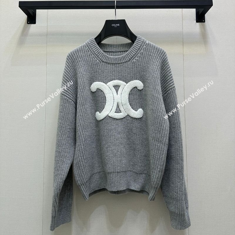 Celine Wool Sweater Grey 2025 CE101501 (QI-251015007)