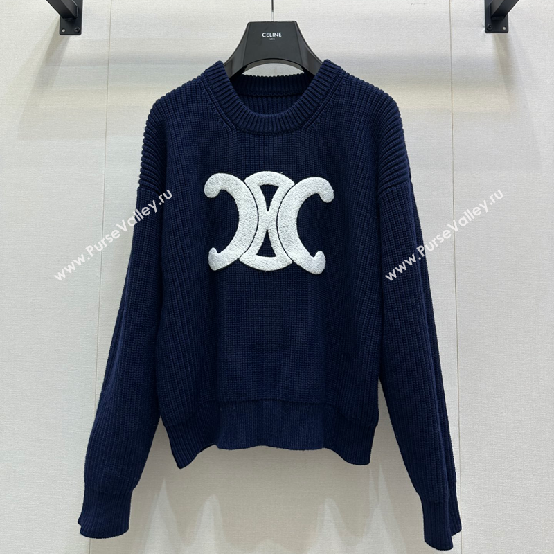 Celine Wool Sweater Blue 2025 CE101501 (QI-251015008)