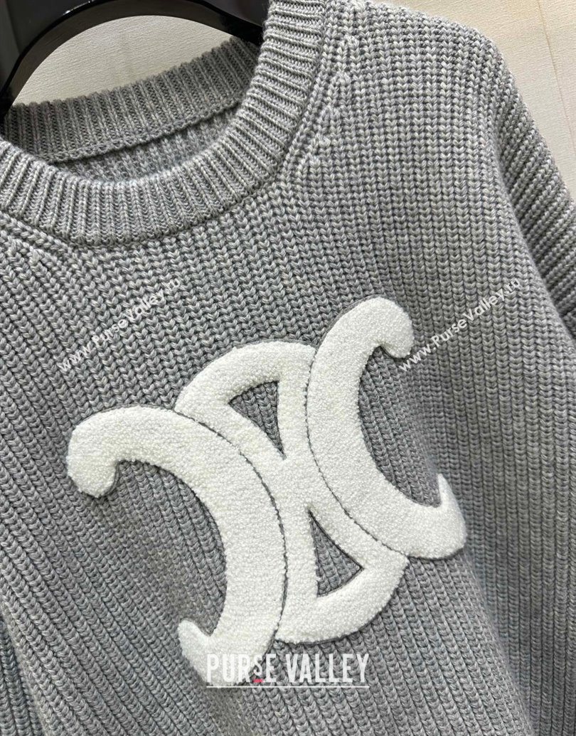Celine Wool Sweater Grey 2025 CE101501 (QI-251015007)
