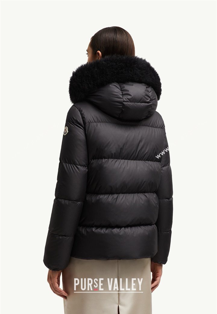 Moncler A-Shaped Down Jacket with Fox Fur Black 2025 1014 (QI-251014097)