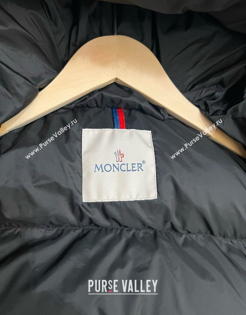 Moncler A-Shaped Down Jacket with Fox Fur Black 2025 1014 (QI-251014097)