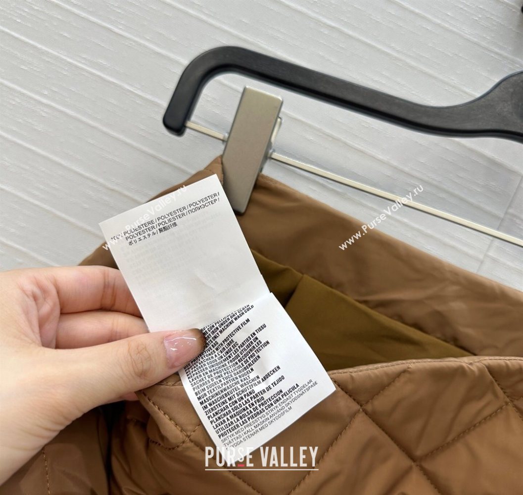 Prada Quilted Cotton Mini Skirt Brown 2025 PR101503 (QI-251015063)