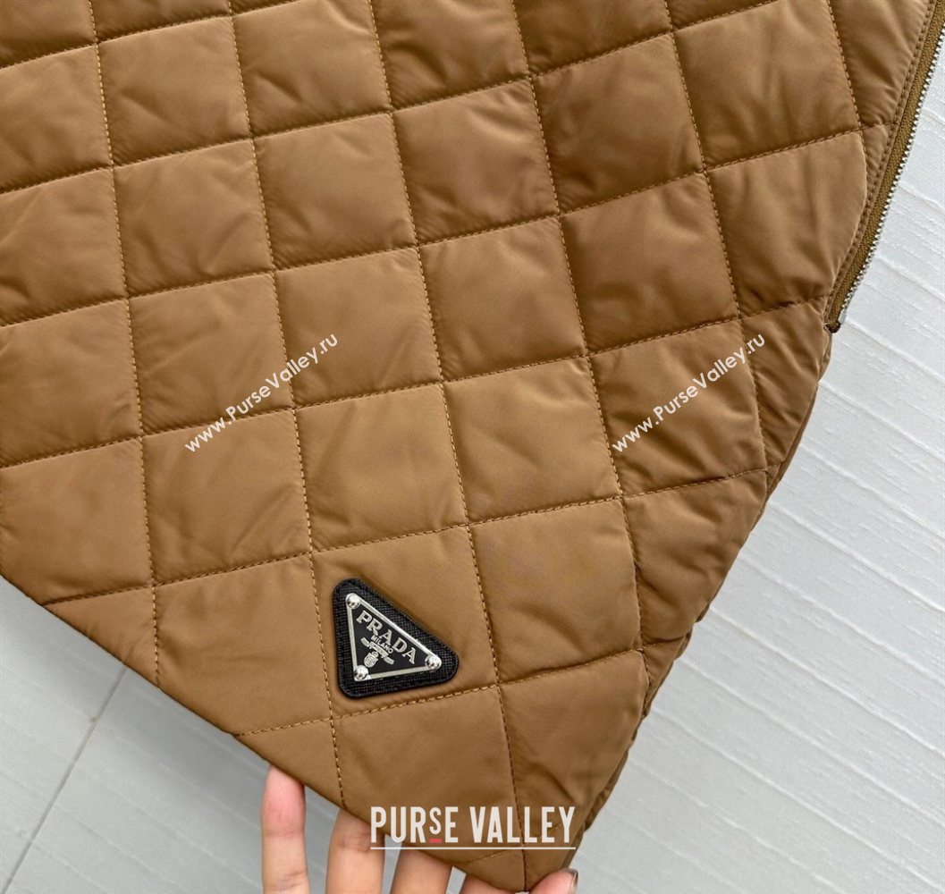 Prada Quilted Cotton Mini Skirt Brown 2025 PR101503 (QI-251015063)