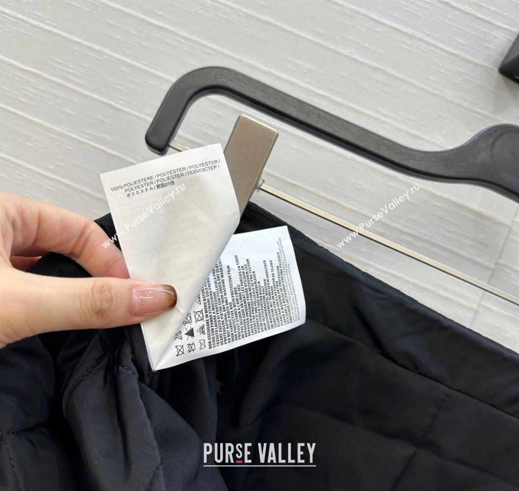 Prada Quilted Cotton Mini Skirt Black 2025 PR101503 (QI-251015064)