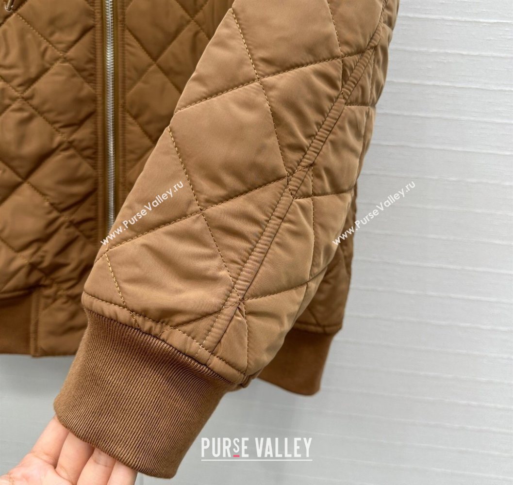 Prada Quilted Cotton Jacket Brown 2025 PR101503 (QI-251015061)