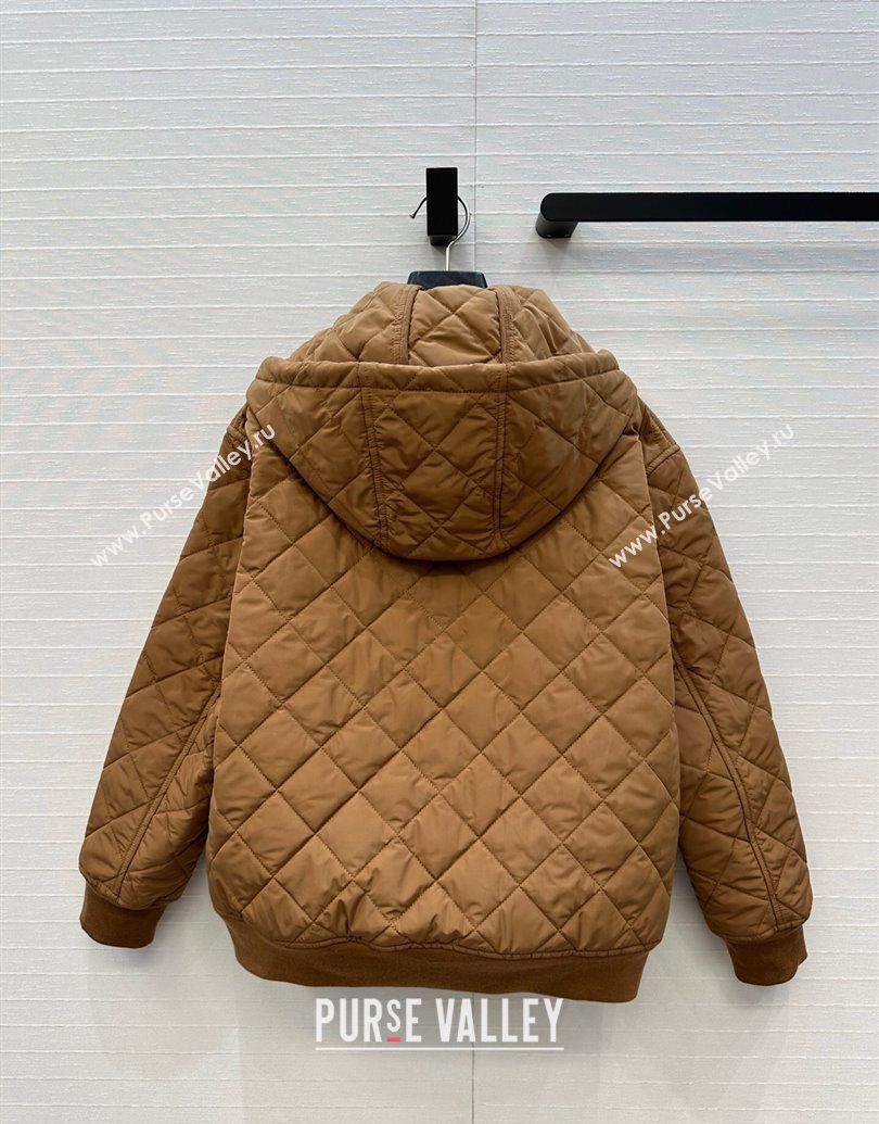 Prada Quilted Cotton Jacket Brown 2025 PR101503 (QI-251015061)