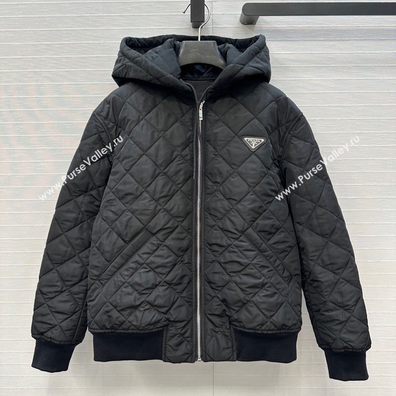 Prada Quilted Cotton Jacket Black 2025 PR101503 (QI-251015062)