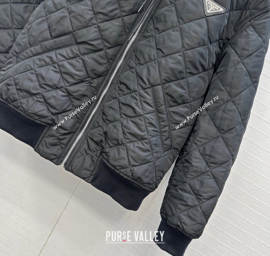 Prada Quilted Cotton Jacket Black 2025 PR101503 (QI-251015062)