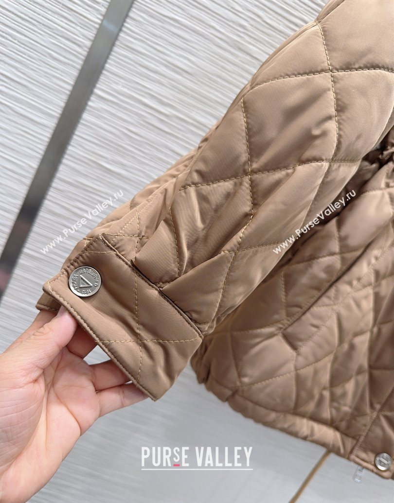 Prada Quilted Cotton Jacket Brown 2025 PR101502 (QI-251015059)