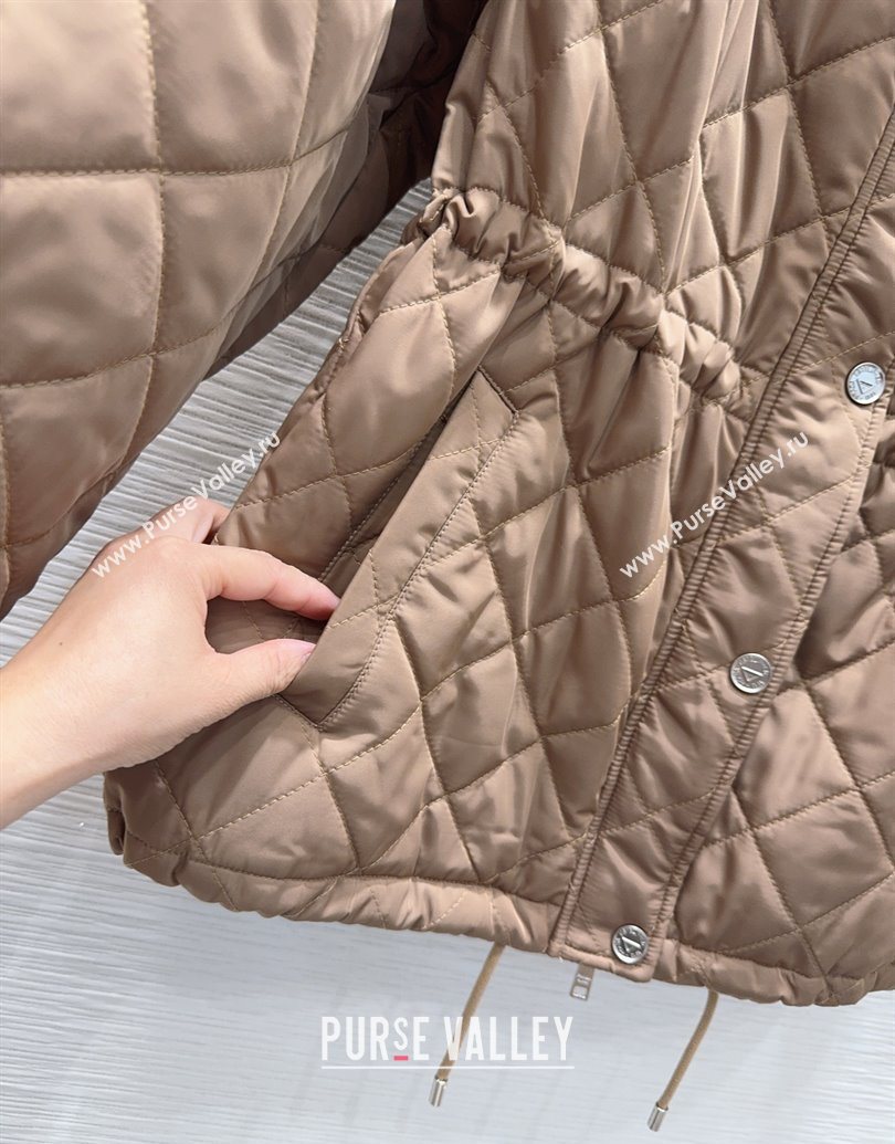 Prada Quilted Cotton Jacket Brown 2025 PR101502 (QI-251015059)
