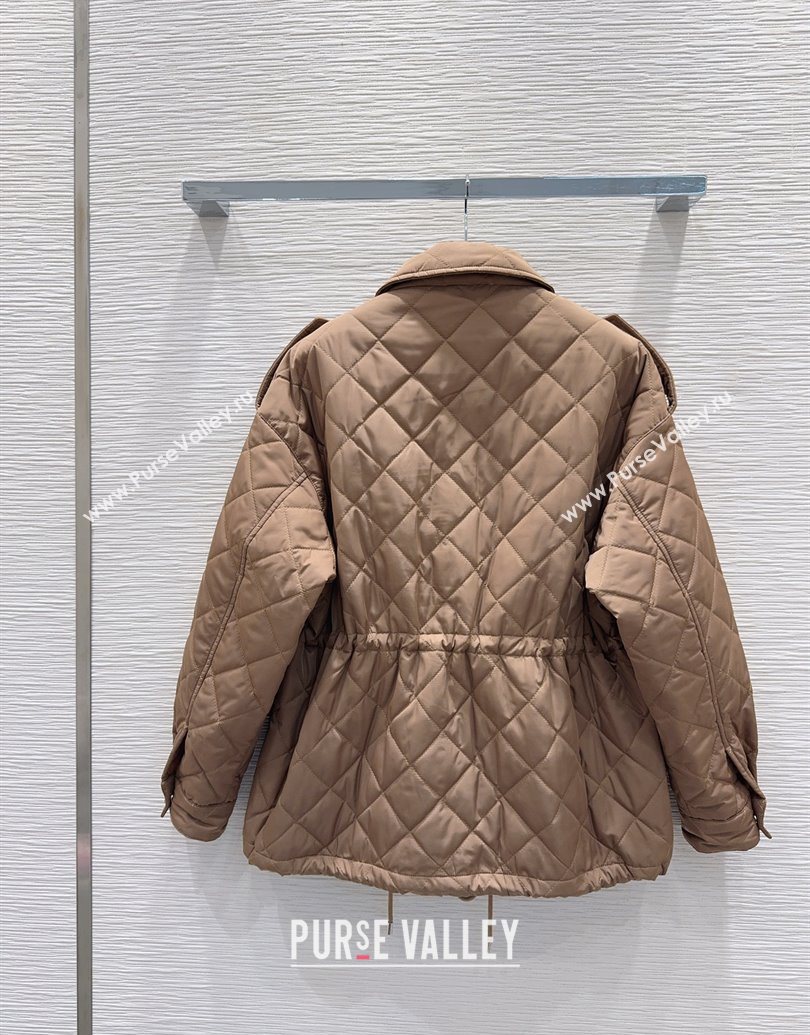 Prada Quilted Cotton Jacket Brown 2025 PR101502 (QI-251015059)