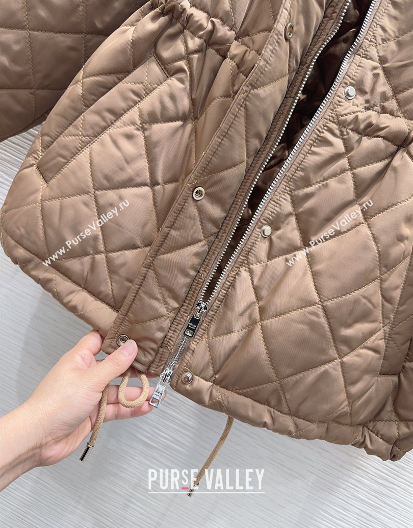 Prada Quilted Cotton Jacket Brown 2025 PR101502 (QI-251015059)