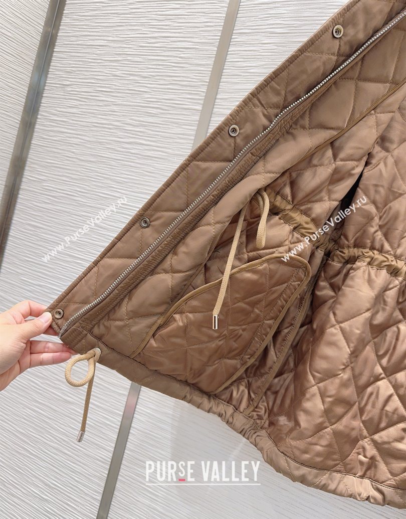 Prada Quilted Cotton Jacket Brown 2025 PR101502 (QI-251015059)