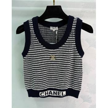 Chanel Wool Knit Vest Black/White 2025 CH101508 (QI-251015052)