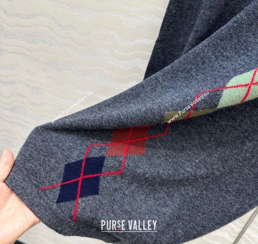 Ermanno Scervino Wool Cashmere Skirt with Embroidery Grey 2025 (QI-251015077)