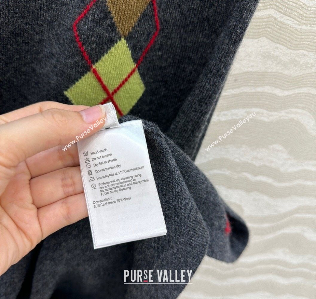 Ermanno Scervino Wool Cashmere Skirt with Embroidery Grey 2025 (QI-251015077)