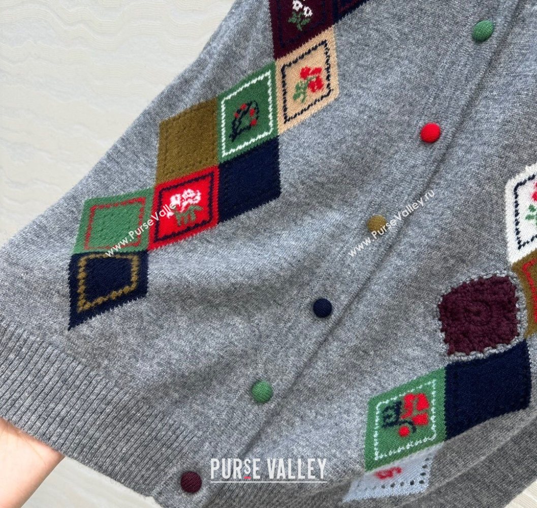 Ermanno Scervino Wool Cashmere Vest with Embroidery Grey 2025 (QI-251015073)