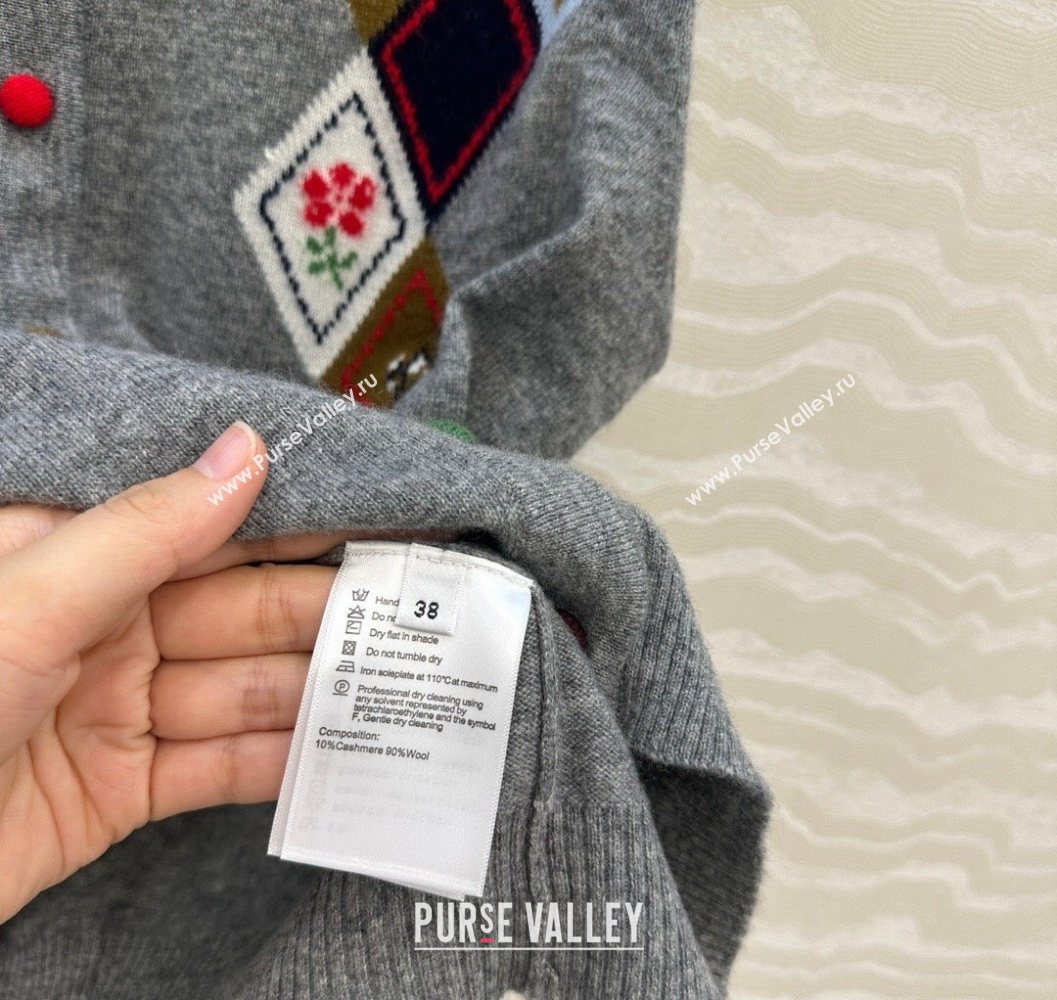 Ermanno Scervino Wool Cashmere Vest with Embroidery Grey 2025 (QI-251015073)