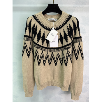 Dior Wool Cashmere Crochet Sweater Beige 2025 1015 (QI-251015102)
