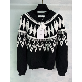 Dior Wool Cashmere Crochet Sweater Black 2025 1015 (QI-251015103)