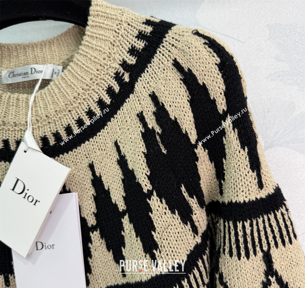 Dior Wool Cashmere Crochet Sweater Beige 2025 1015 (QI-251015102)