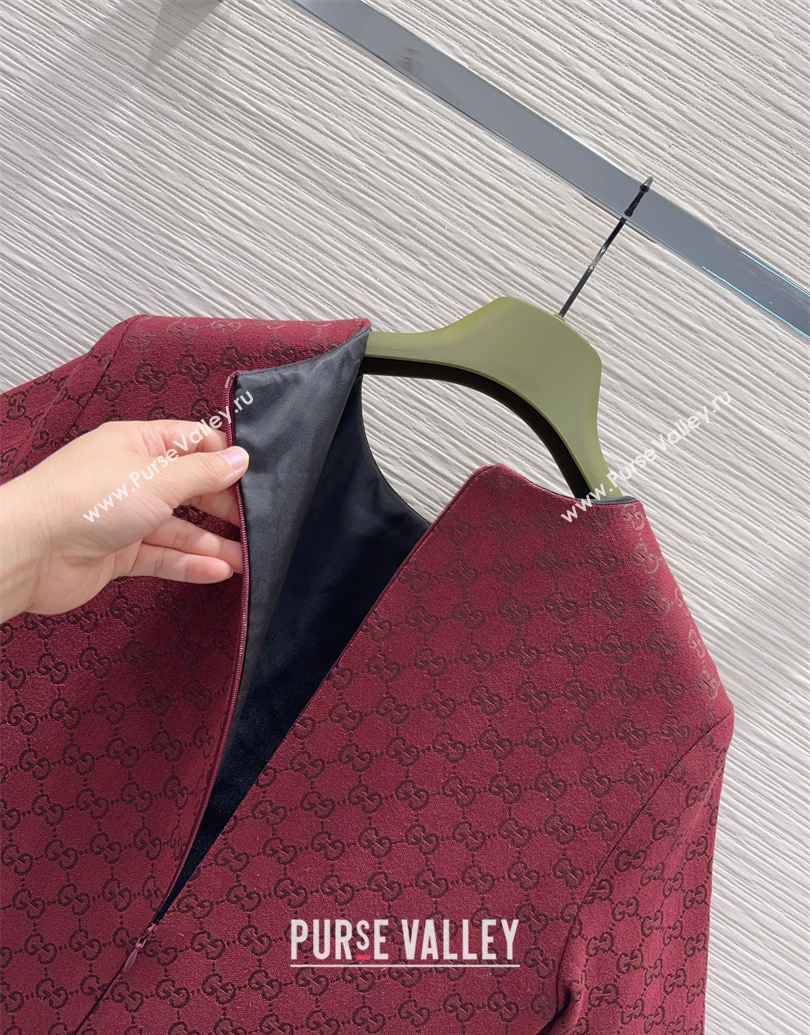 Gucci GG and Cotton Padded Dress with Strass Red 2025 1015 (QI-251015111)