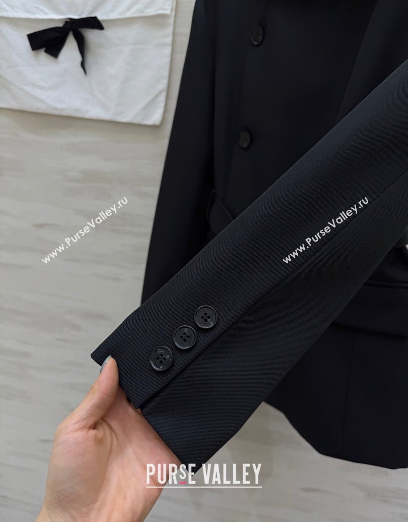 Dior Belted Jacket Black 2025 DR101507 (QI-251015090)