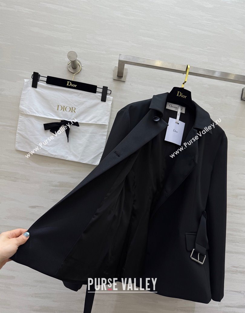 Dior Belted Jacket Black 2025 DR101507 (QI-251015090)