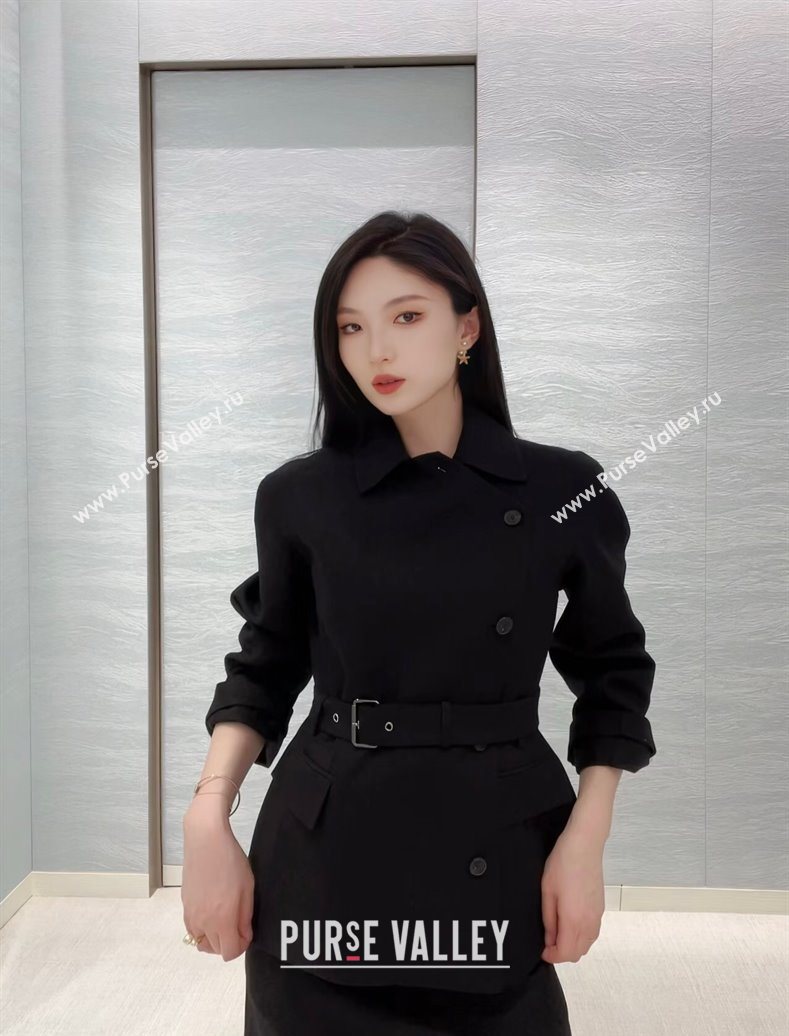 Dior Belted Jacket Black 2025 DR101507 (QI-251015090)