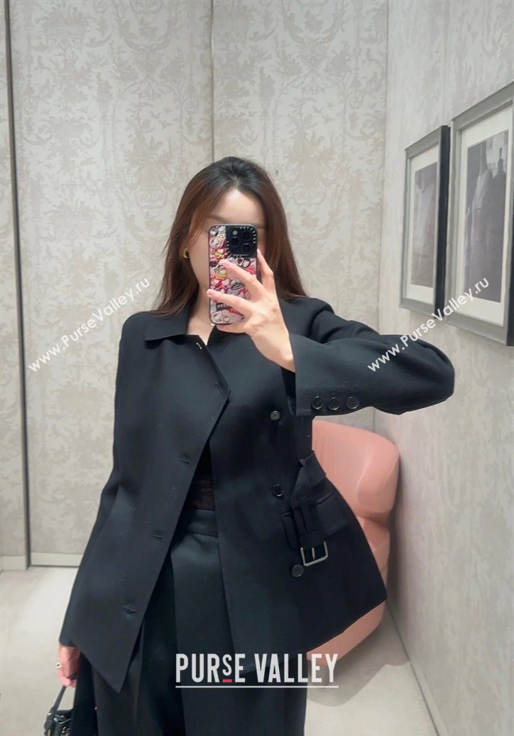 Dior Belted Jacket Black 2025 DR101507 (QI-251015090)