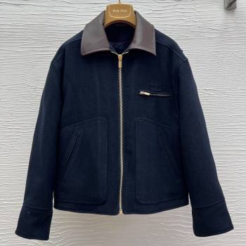 Miu Miu Wool and Padded Jacket Dark Blue 2025 1015 (QI-251015091)