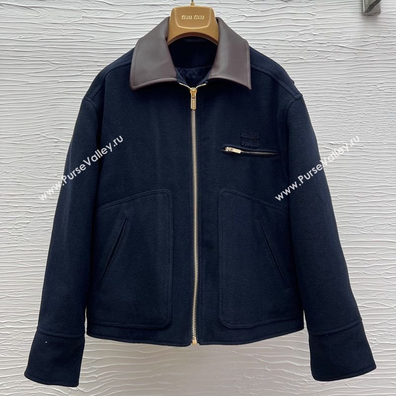 Miu Miu Wool and Padded Jacket Dark Blue 2025 1015 (QI-251015091)