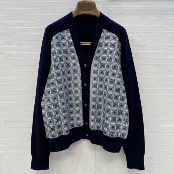 Loro Piana LP Printed Cardigan Blue 2025 1015 (QI-251015082)
