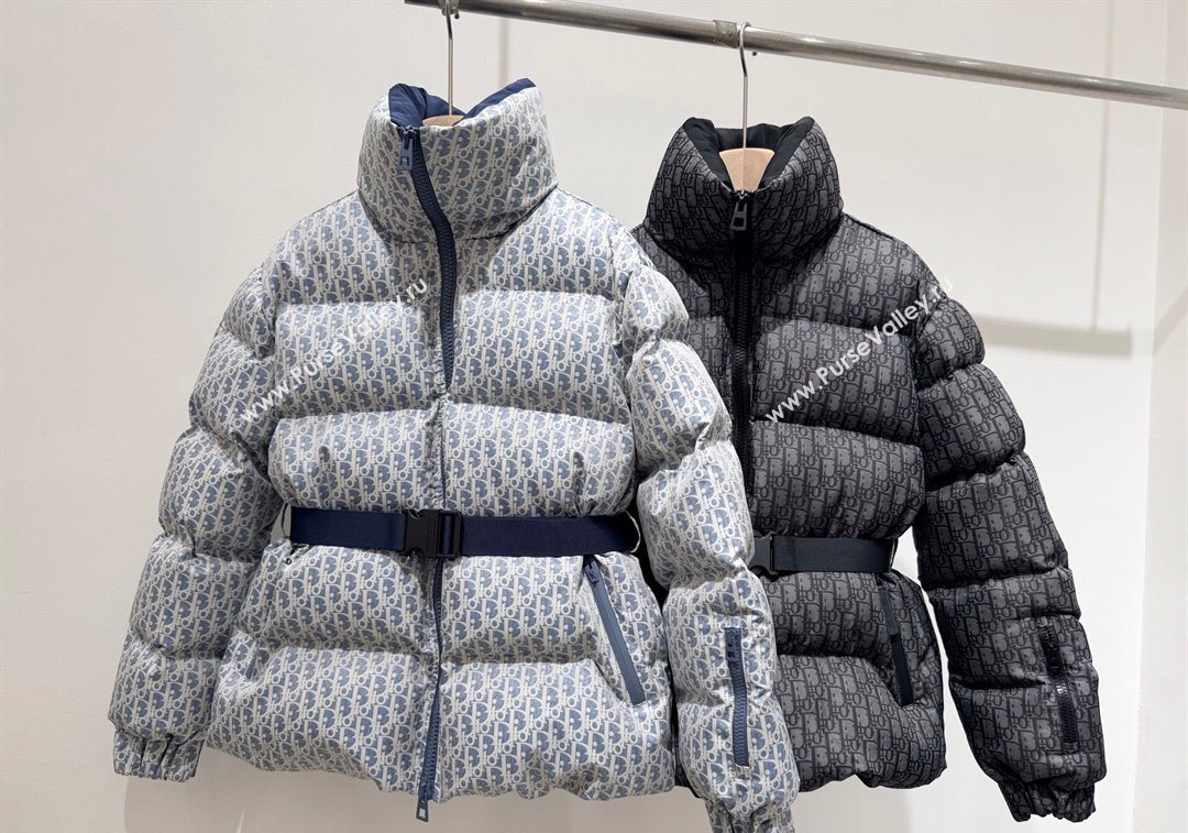 Dior Oblique Down Jacket Blue/Black 2025 1015 (QI-251015098)