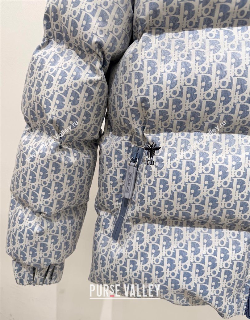 Dior Oblique Down Jacket Blue/Black 2025 1015 (QI-251015098)