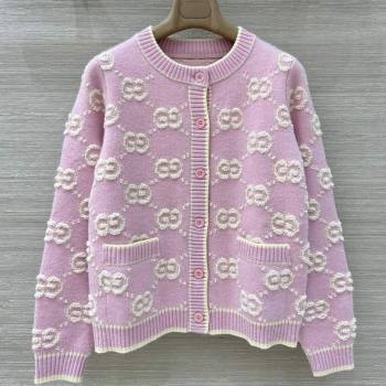 Gucci GG Wool Cardigan Pink 2025 1015 (QI-251015101)