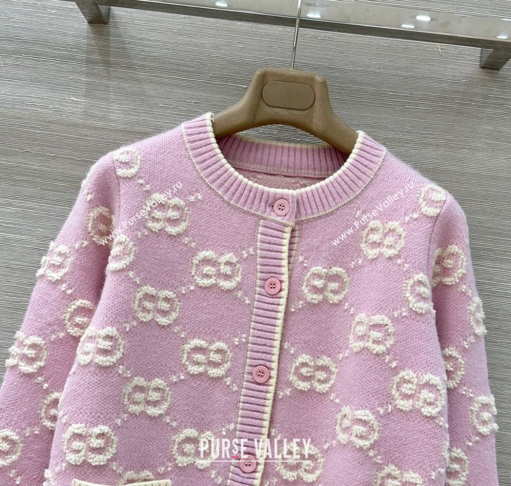 Gucci GG Wool Cardigan Pink 2025 1015 (QI-251015101)