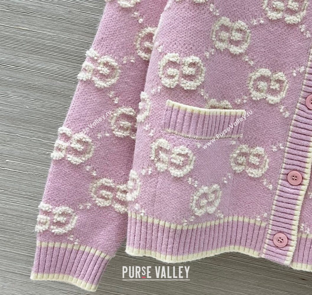 Gucci GG Wool Cardigan Pink 2025 1015 (QI-251015101)
