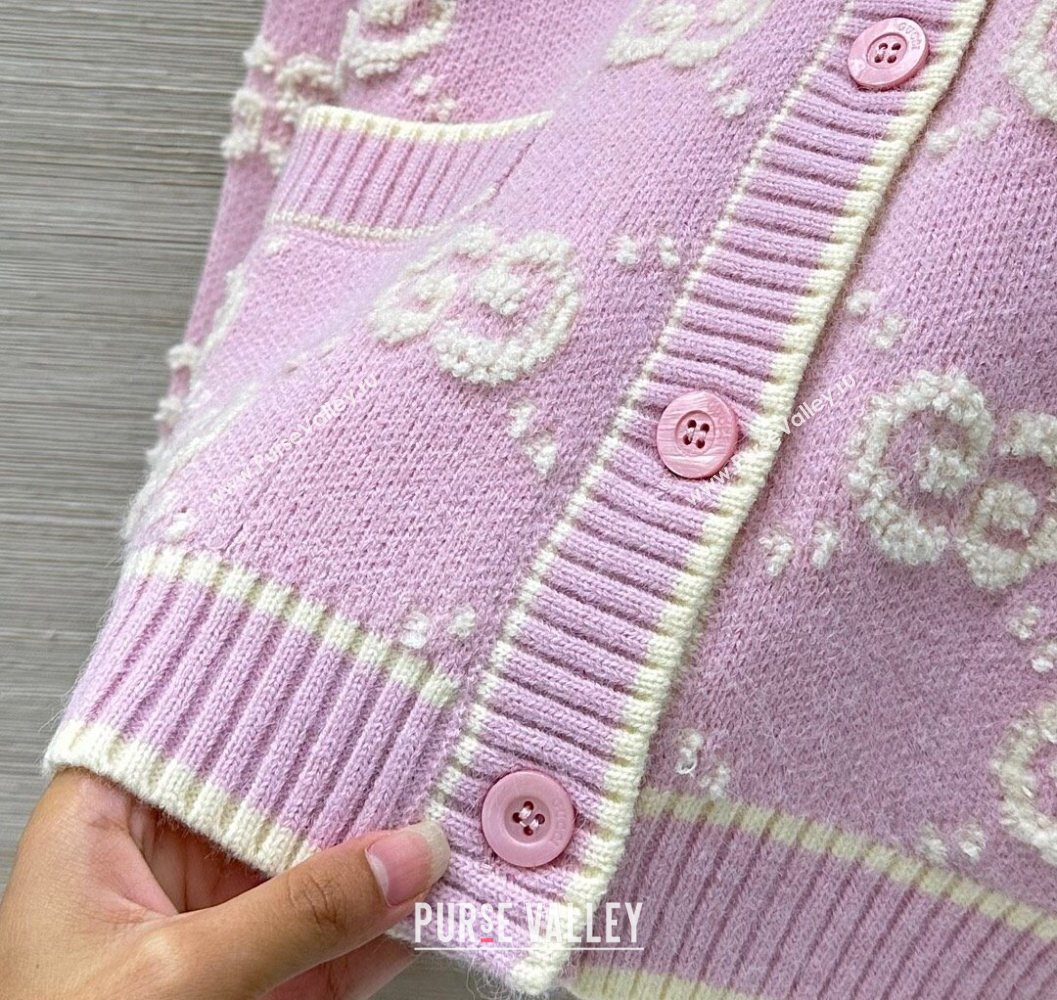 Gucci GG Wool Cardigan Pink 2025 1015 (QI-251015101)