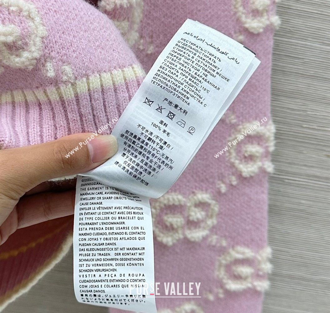 Gucci GG Wool Cardigan Pink 2025 1015 (QI-251015101)