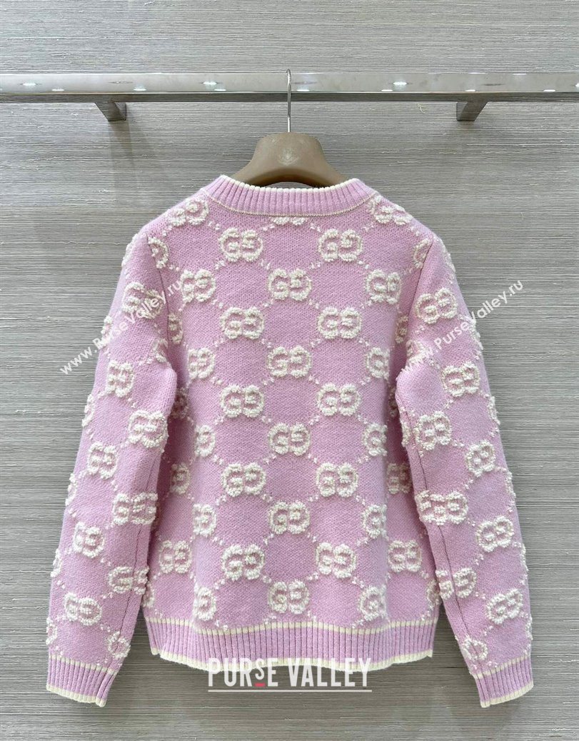 Gucci GG Wool Cardigan Pink 2025 1015 (QI-251015101)