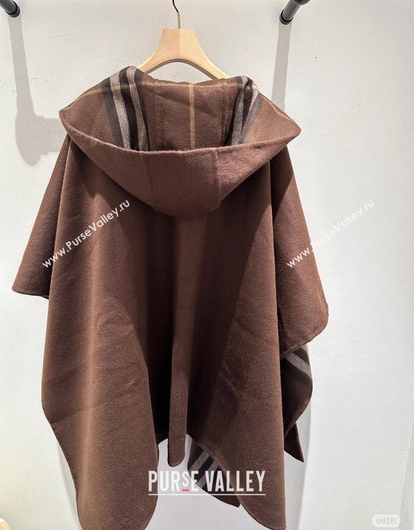 Burberry Cashmere Reversible Cape 90x122cm Brown 2025 1015 (QI-251015086)
