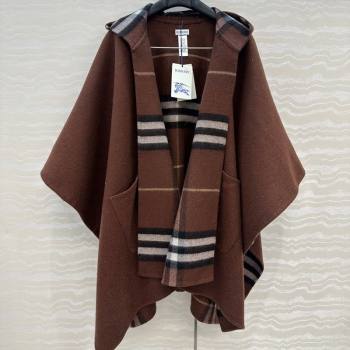 Burberry Cashmere Reversible Cape 90x122cm Brown 2025 1015 (QI-251015086)