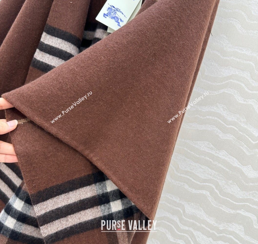 Burberry Cashmere Reversible Cape 90x122cm Brown 2025 1015 (QI-251015086)