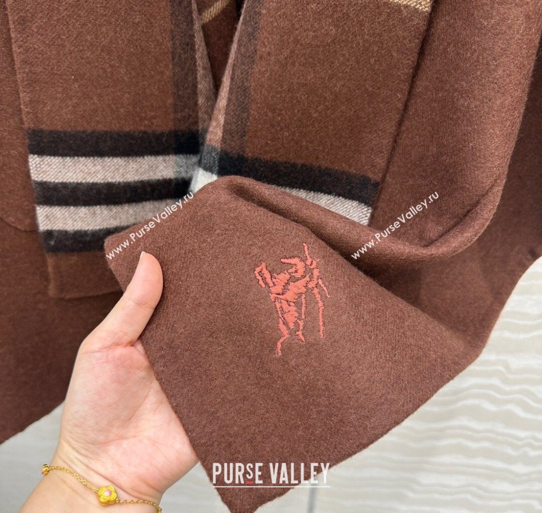 Burberry Cashmere Reversible Cape 90x122cm Brown 2025 1015 (QI-251015086)