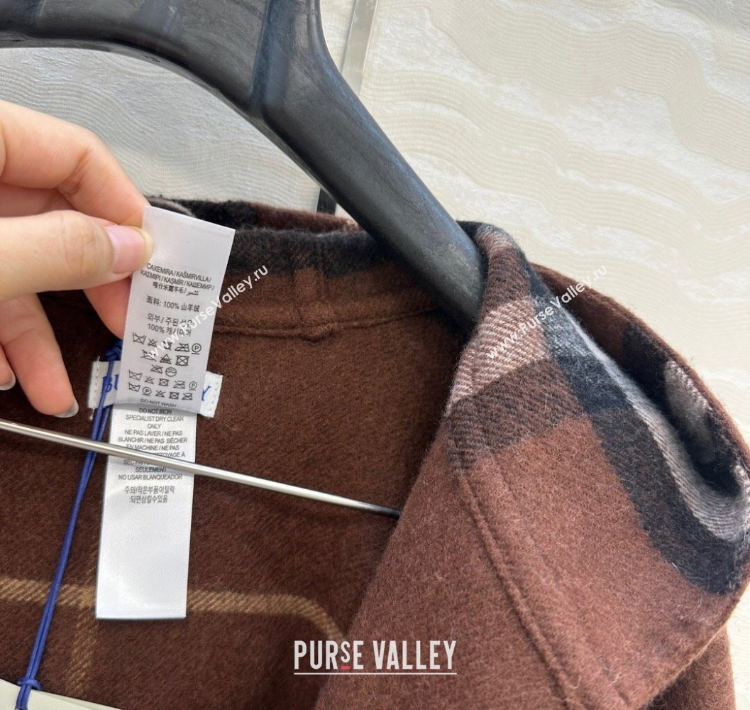 Burberry Cashmere Reversible Cape 90x122cm Brown 2025 1015 (QI-251015086)