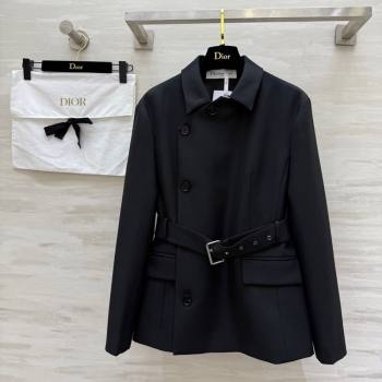 Dior Belted Jacket Black 2025 DR101507 (QI-251015090)