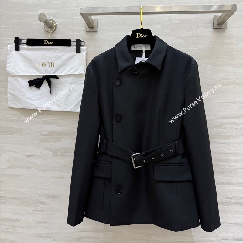 Dior Belted Jacket Black 2025 DR101507 (QI-251015090)