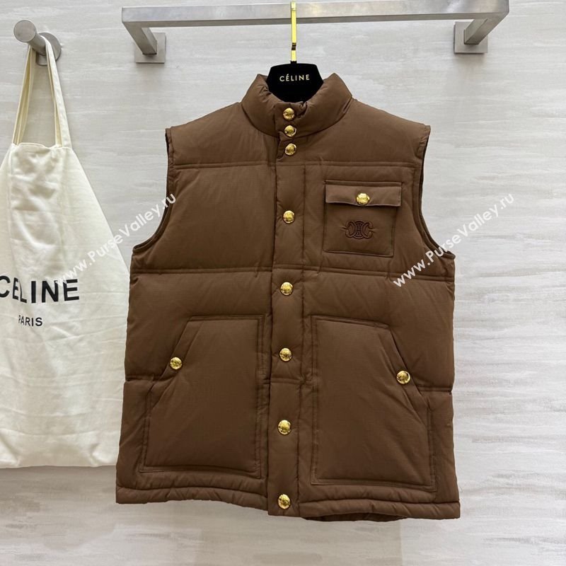 Celine Down Vest Brown 2025 CE110602 (QI-251106002)
